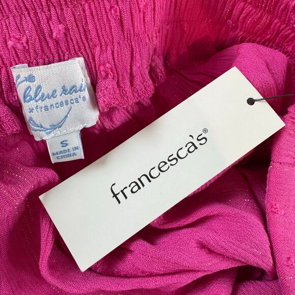 NWT-Francesca’s High Waisted Tie Front Paper Bag Style Pink Shorts-Women’s Small - Picture 8 of 8